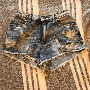 Garage destroyed denim shorts